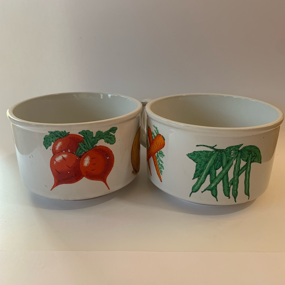 Vintage Vegetable Garden Print Soup Cups